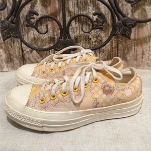 Converse Chuck 70 Low Crafted Floral Woman's Shoes, 7 Sunflower, Yellow